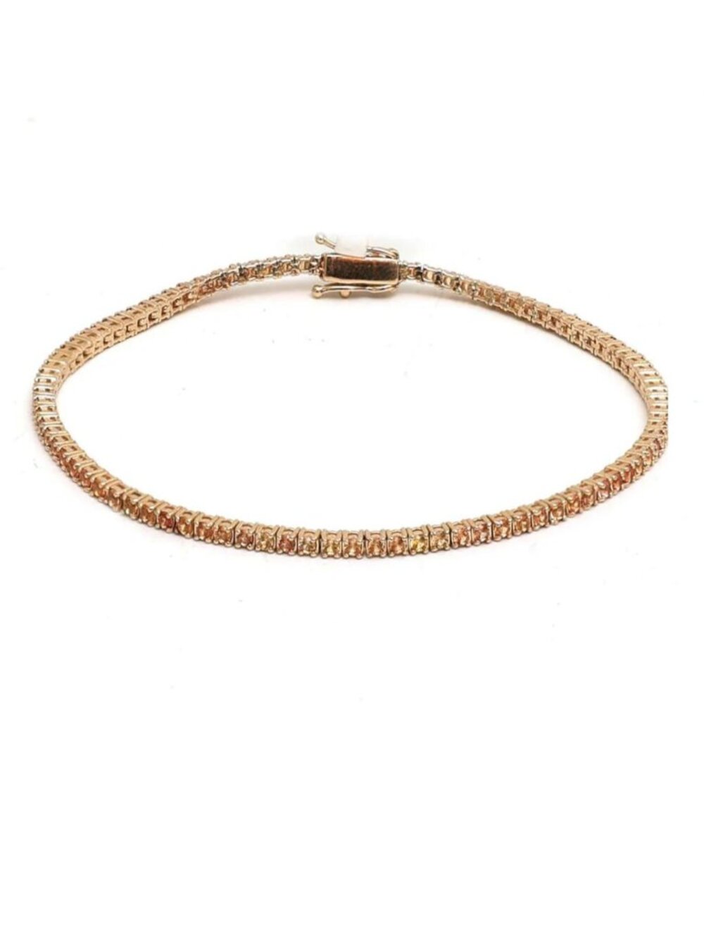 Warm Dawn Champagne Sapphire 14K (Custom) Yellow Gold Tennis Bracelet